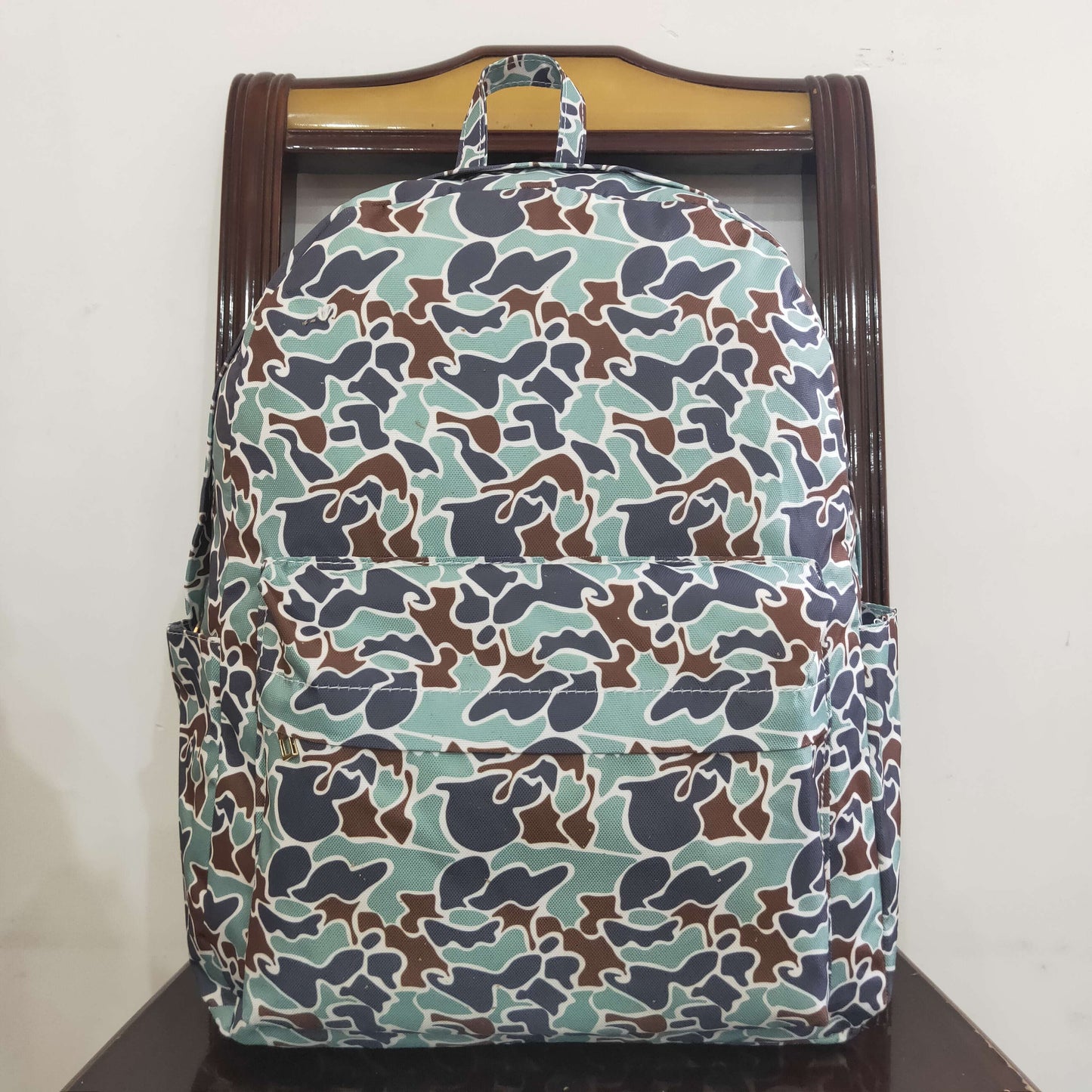 BA0261 Baby Boys Green Camo  Backpack School Bag