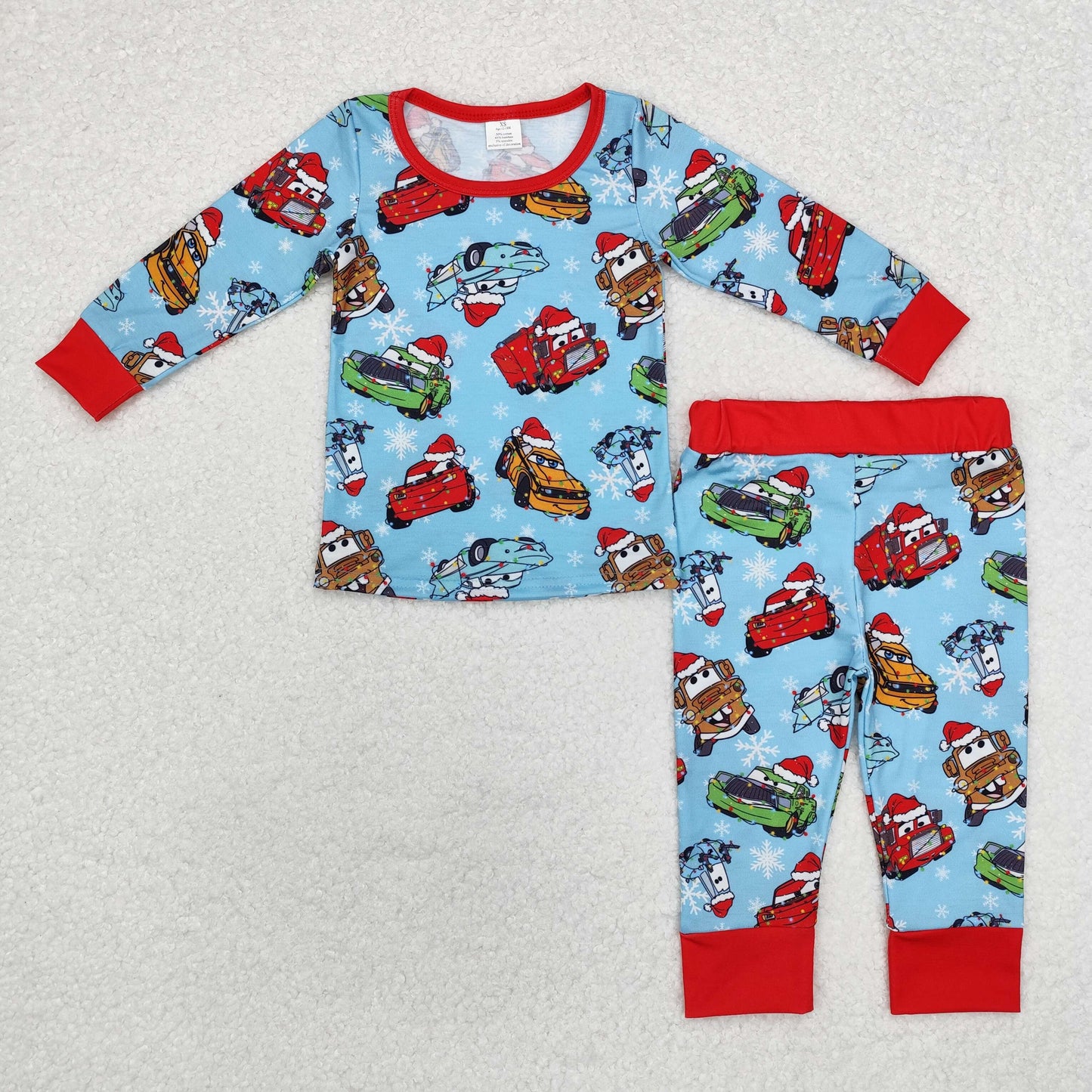 Baby Boys Christmas Car Bamboo Pajama Set