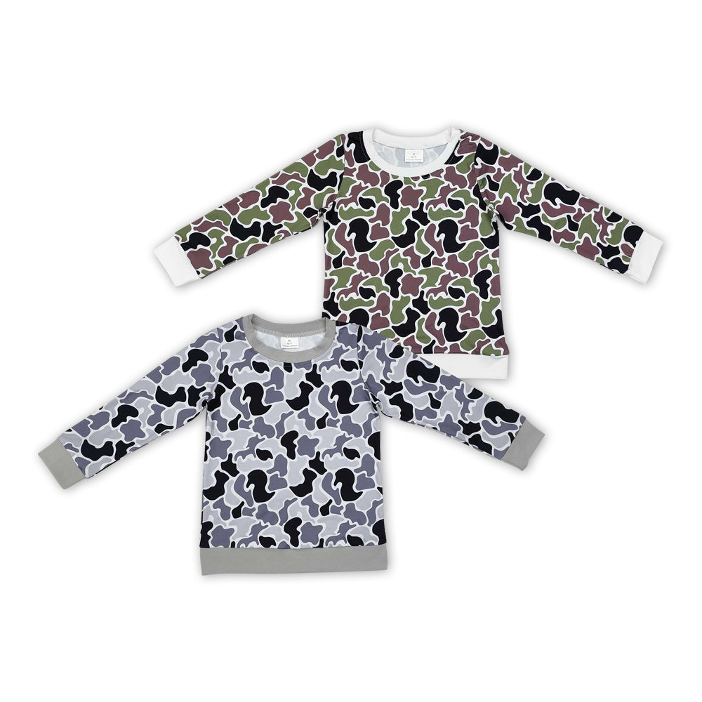 Baby Boys Gray Camo Long Sleeve Top Group