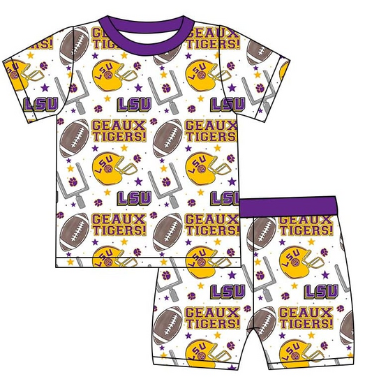 Baby Boys Sport Team  LSU Shorts Pajama Set Preorder 3 MOQ