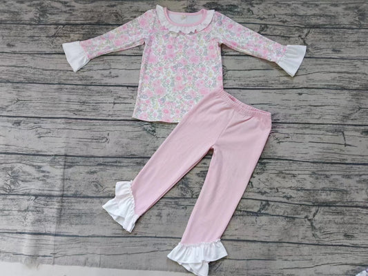 Kids Girls Floral Top Pink Lggings Set Dealine Time : April 4th Pre order