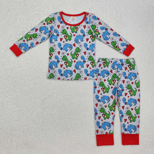 Baby Boys Dinosaurs Long Sleeves Top Pant Bamboo Pajamas Set