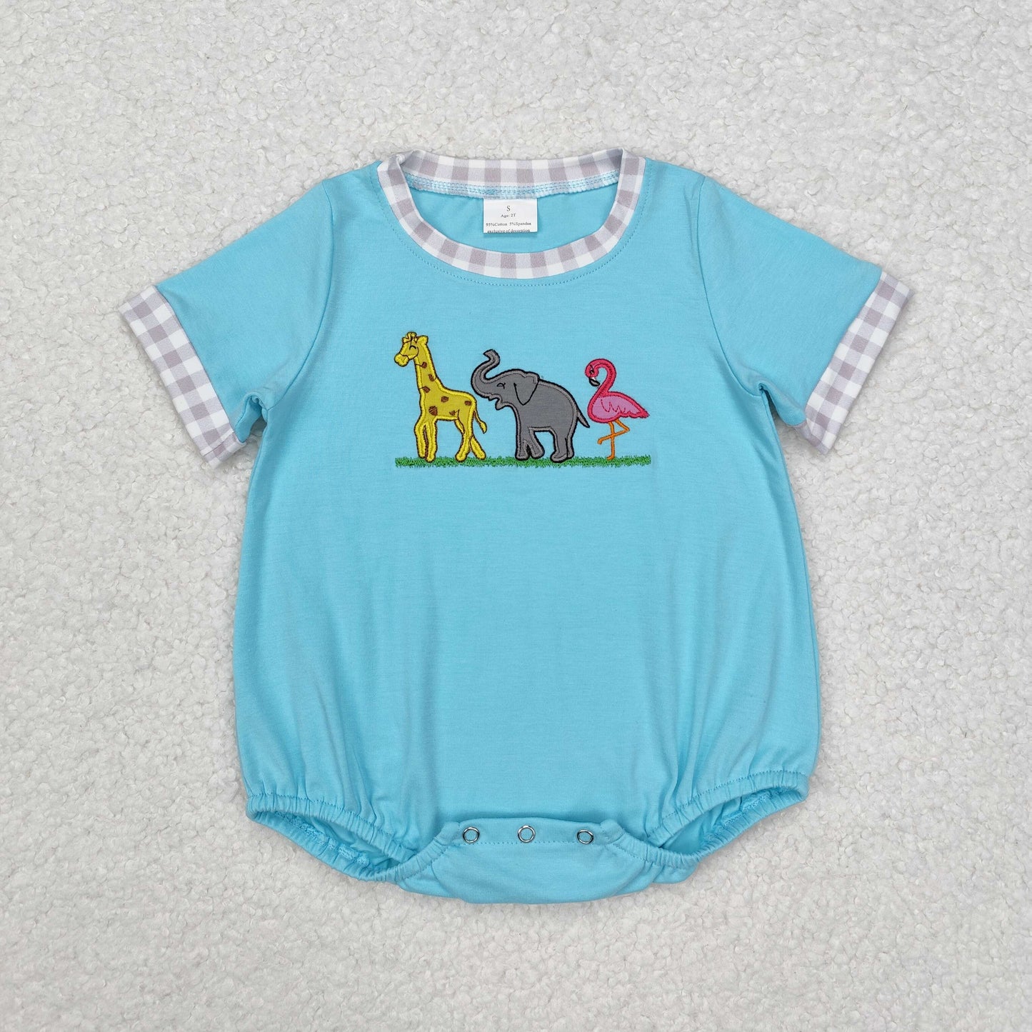 Newborn Baby Boys Animal Short Sleeve Romper