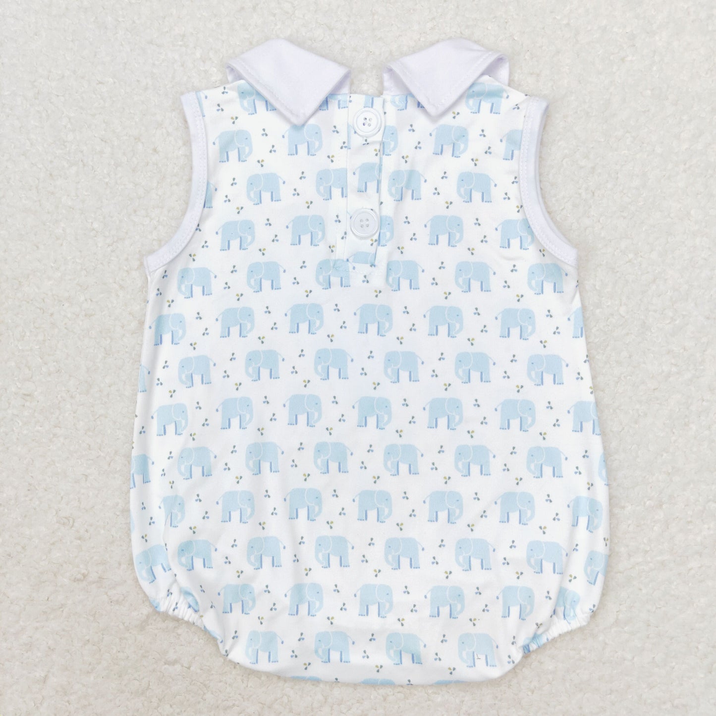 Newborn Baby Girls Boys Blue Elephant Romper