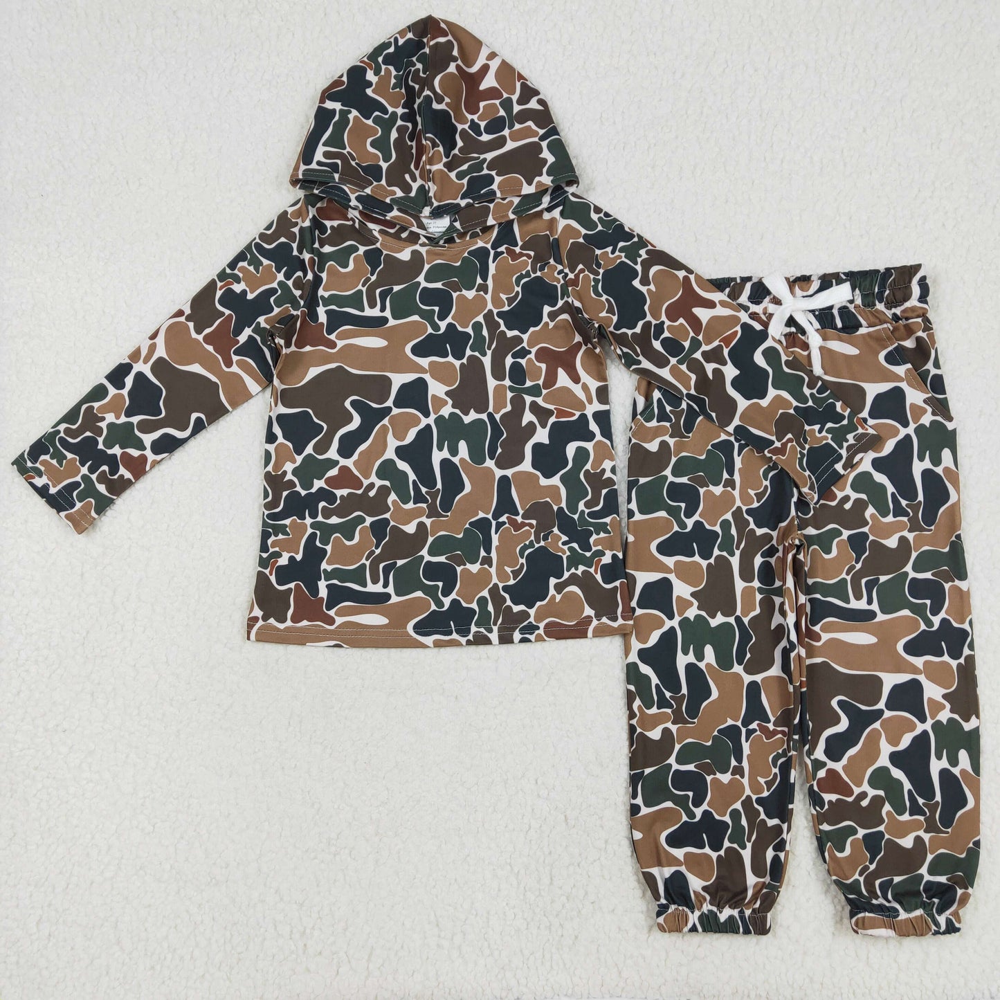 Sibling Baby Boys Camo Long Sleeves Hoodie Legging Pants Set