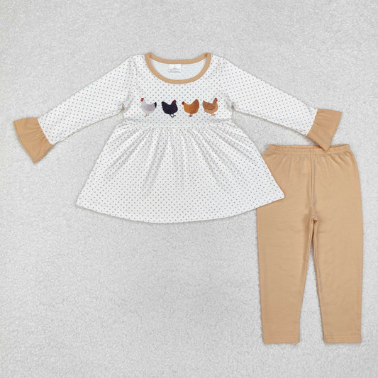 Baby Girls Fall Chicken Farm Tunic Legging Clothes Sets