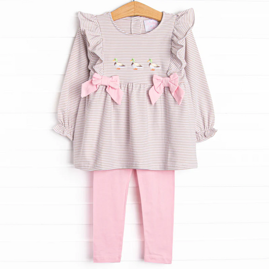 Baby Girls Mallard Duck Tunic Top Pink Leggings Set 5 MOQ