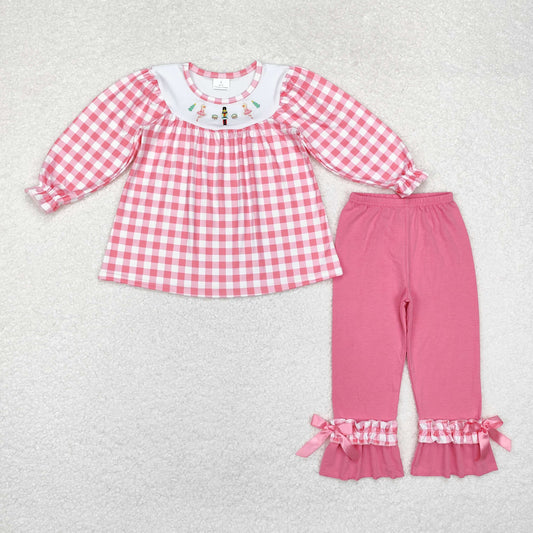 Baby Girls Nutcracker Pink Gingham Top Ruffle Pants Set