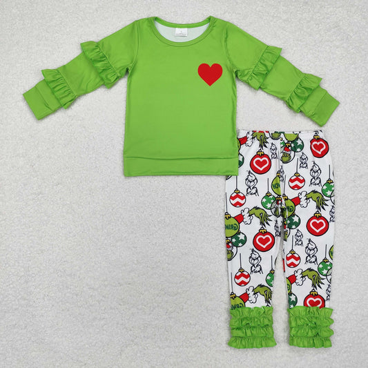 Baby Girls Chrismtas Green Top Icing Legging Set