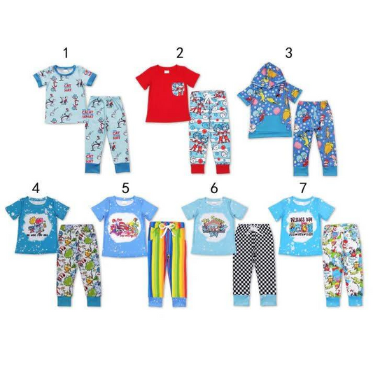 Sibling Baby Boys Short Sleeves Dr Reading Top Legging Pant Set