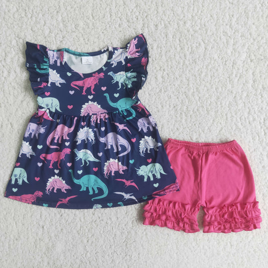 A13-16 Pink Blue Dinosaur Summer set