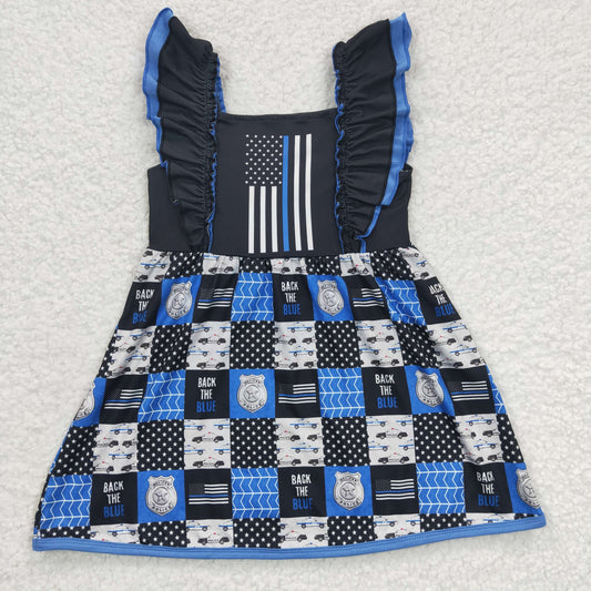 Promotion Baby Girls Police Dress Summer