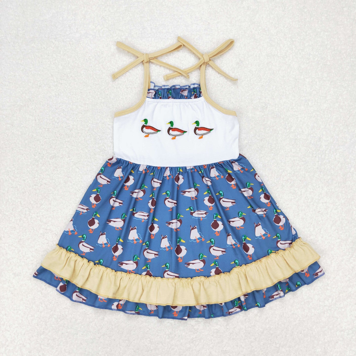 Summer Baby Girls Embroidery Wild Duck Dress