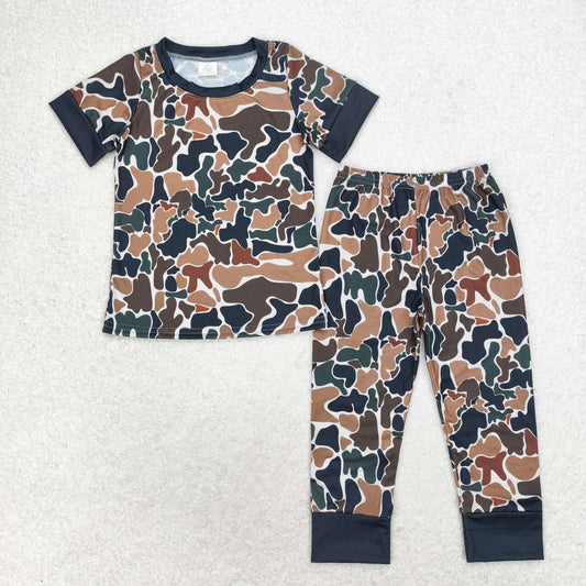 Baby Boys Green Brown Color Camo Pajama Set