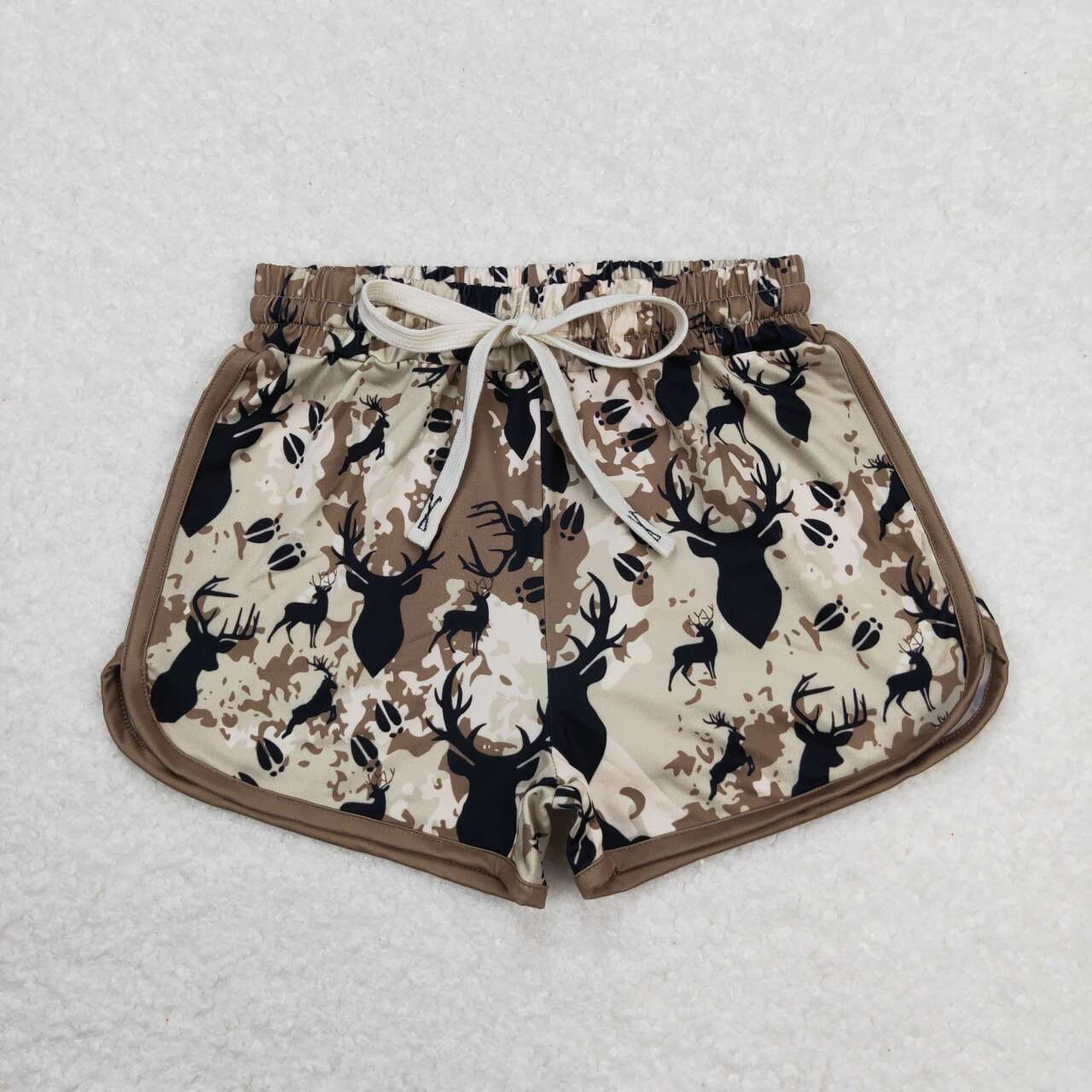 SS0144 Kids Girls Camo Milk Silk Shorts