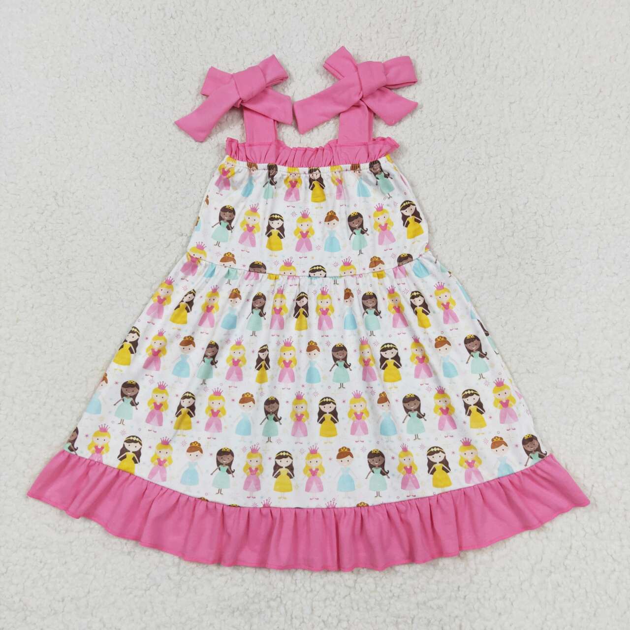 Baby Girls Princess Strap Dress With Pink Ruffle Pre order