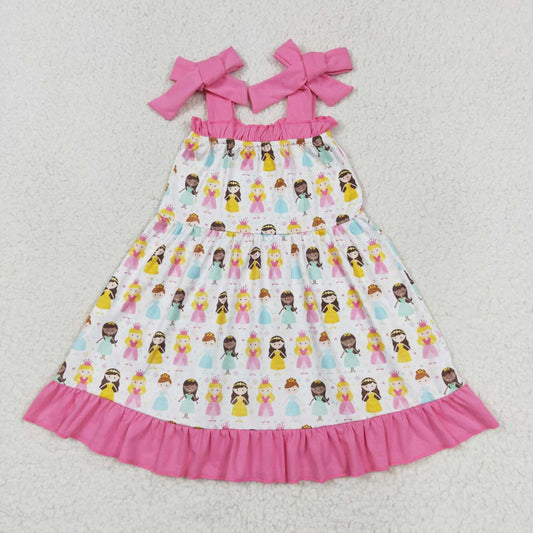 Baby Girls Princess Strap Dress With Pink Ruffle Pre order