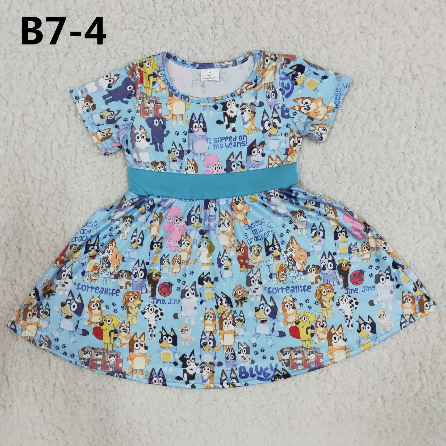 Baby Girls Blue Dog Dress Summer