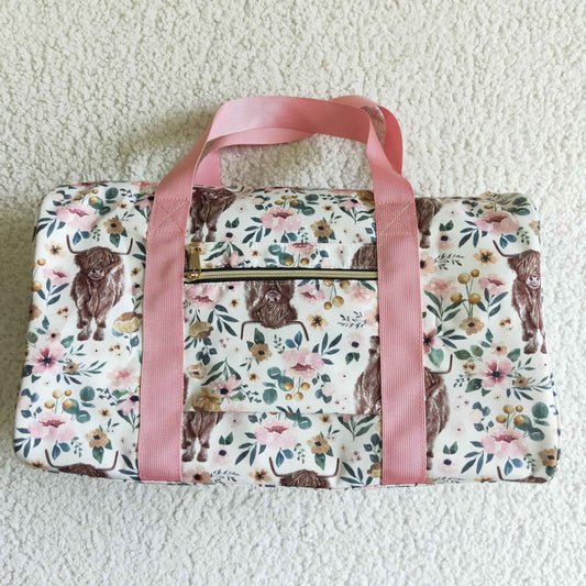 BA0008 Floral Heifer  Fitness Backpack Duffle Bag