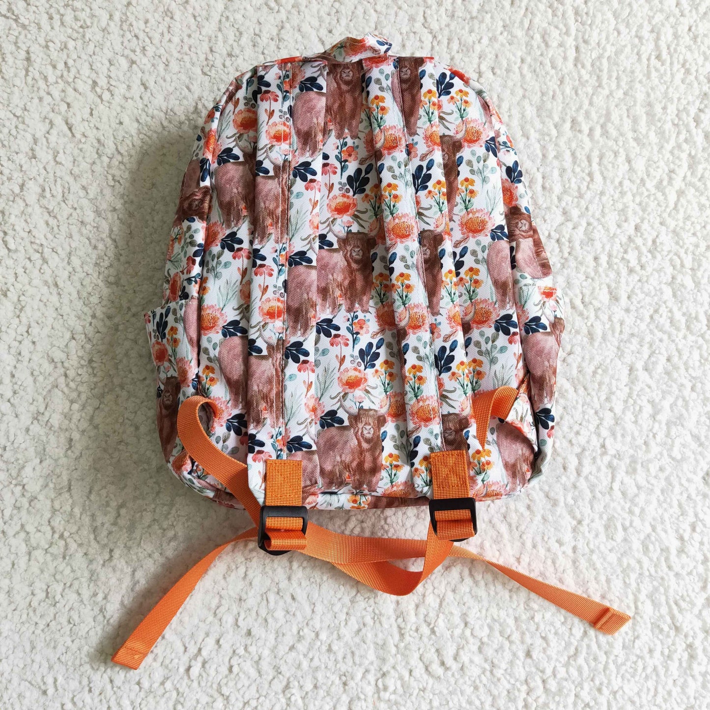 Orange Highland Cow Kids Bag