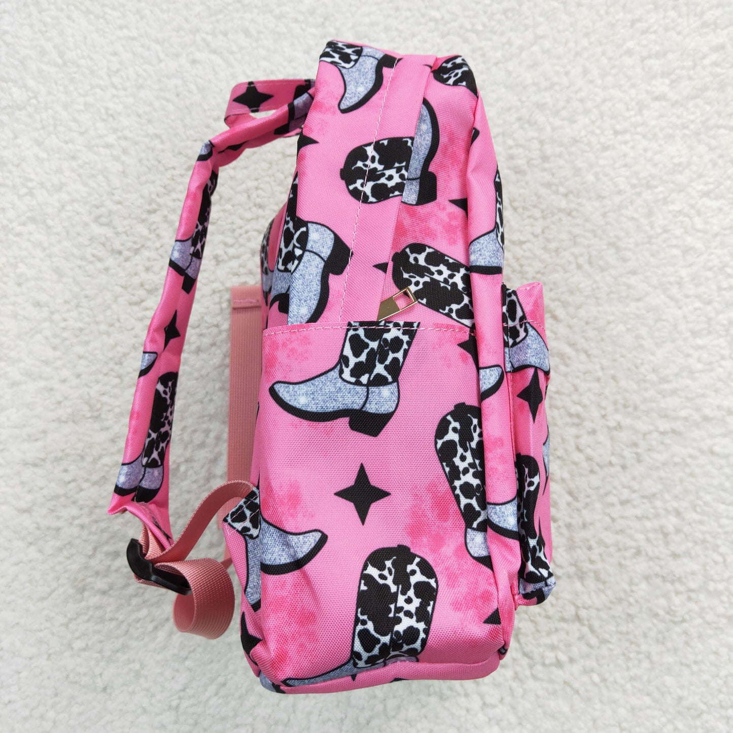 BA0037 Kids Girls Western Boots Hot Pink Color Backpack Bag