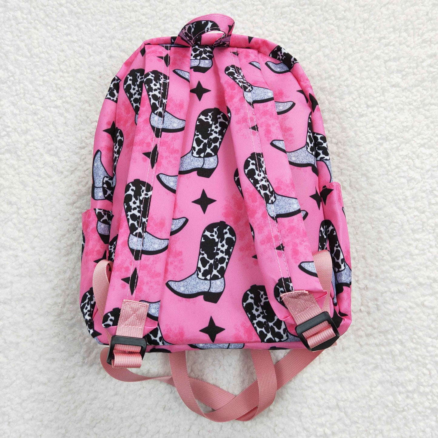 BA0037 Kids Girls Western Boots Hot Pink Color Backpack Bag