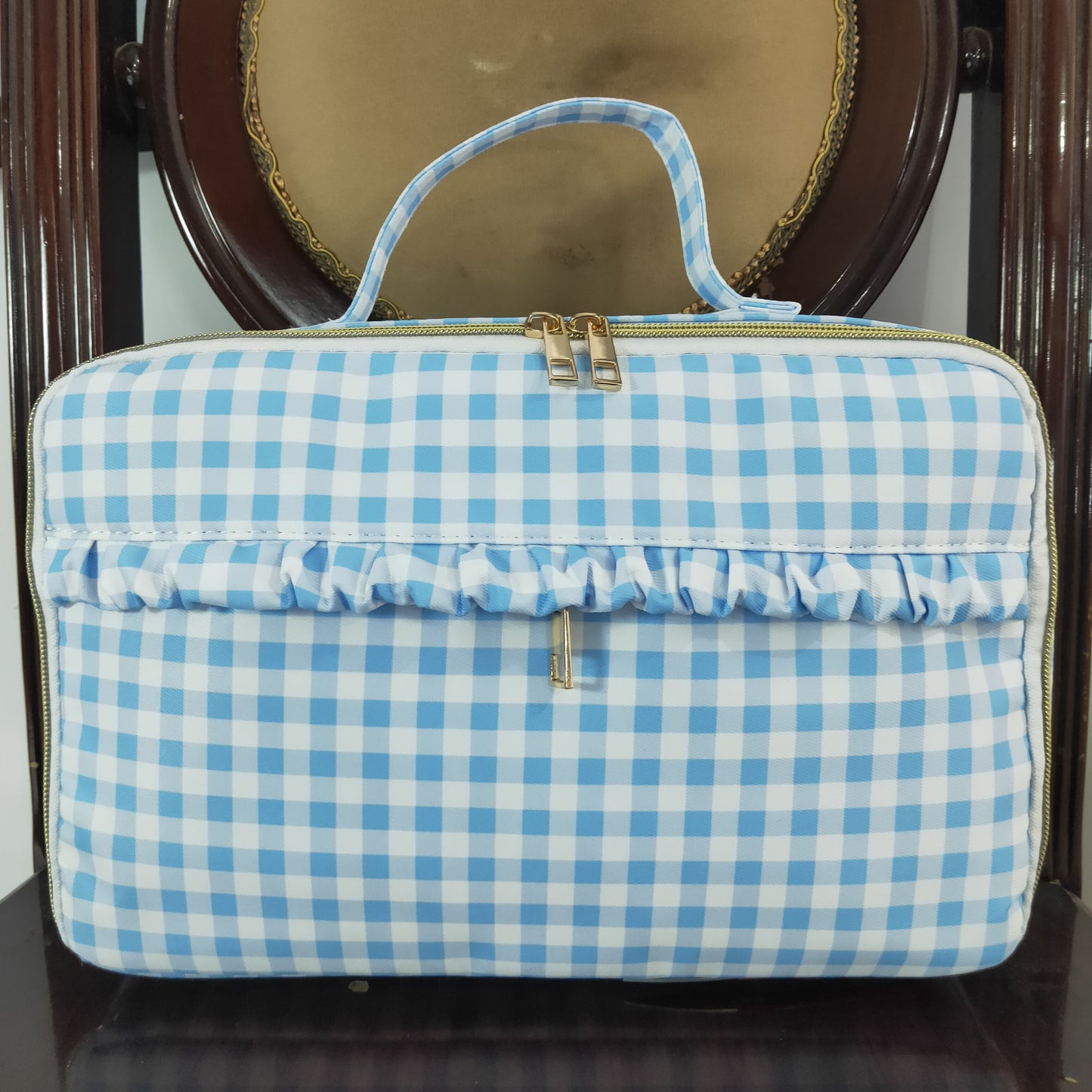 BA0089 Checkered Backpack Bags Lunch Boxes