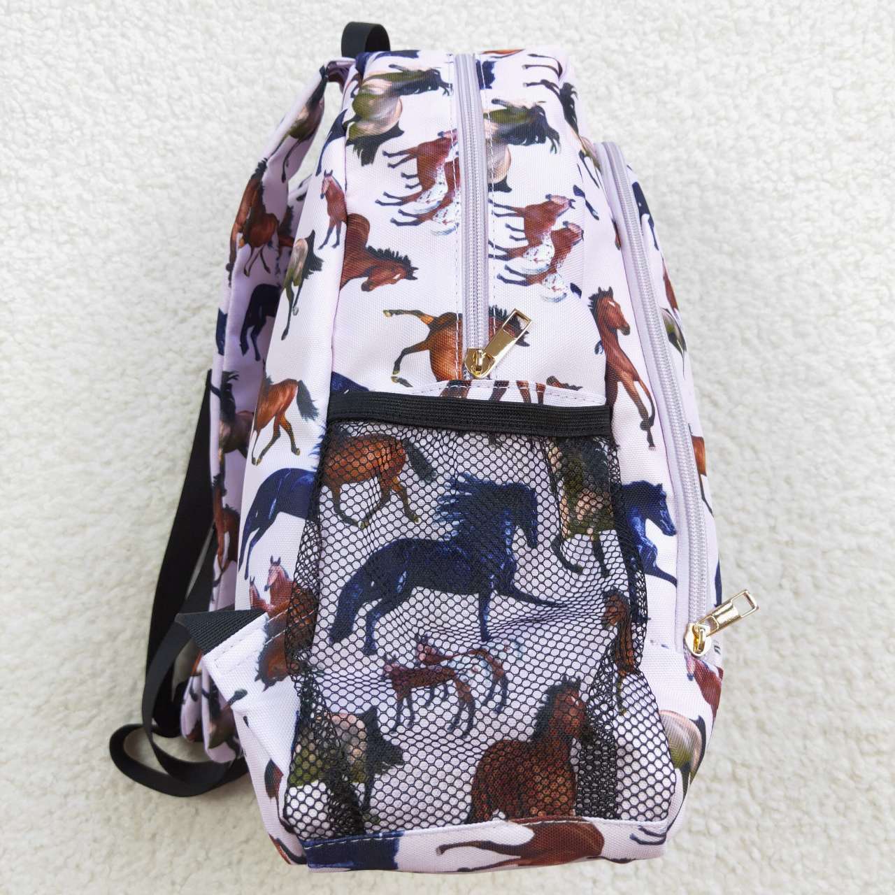 BA0124 Kids Girls Western Horse Print Backpack Bag