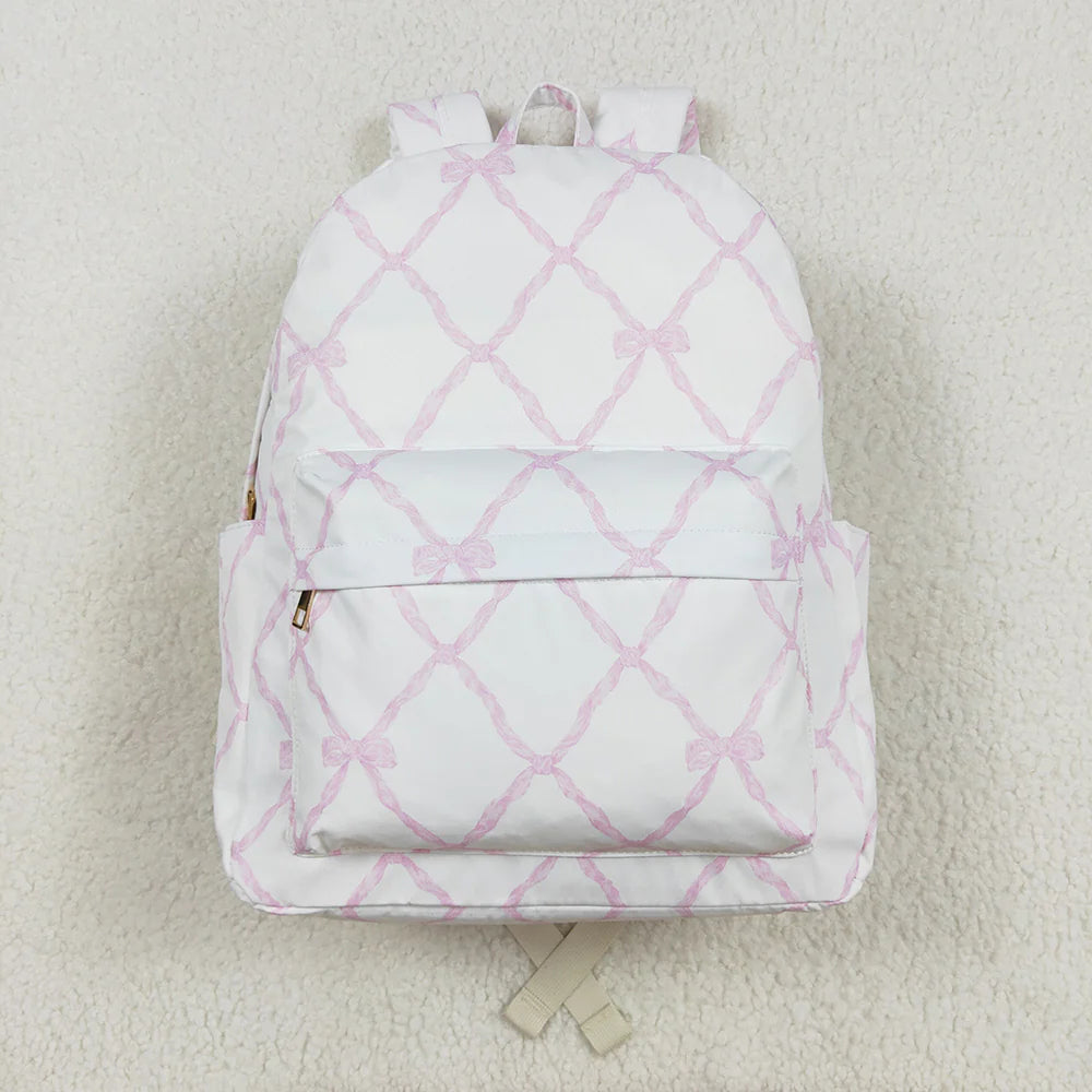Kids Girls Sister Sibling Pink Leoard Bows Plaid Backpack Bags