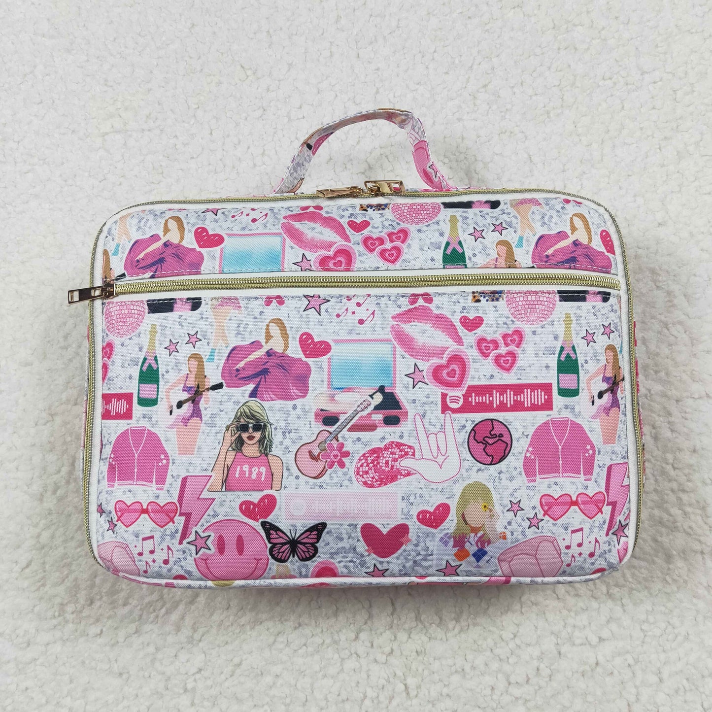 BA0235 Student Girls School 1989 TS Singer Pink Lunch Boxes Bag