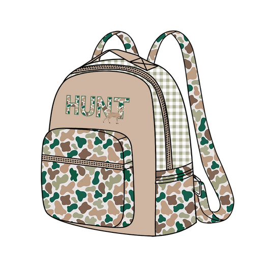 BA0267 Baby Girls Boys Camo Hunt Deer Backpack School Bag