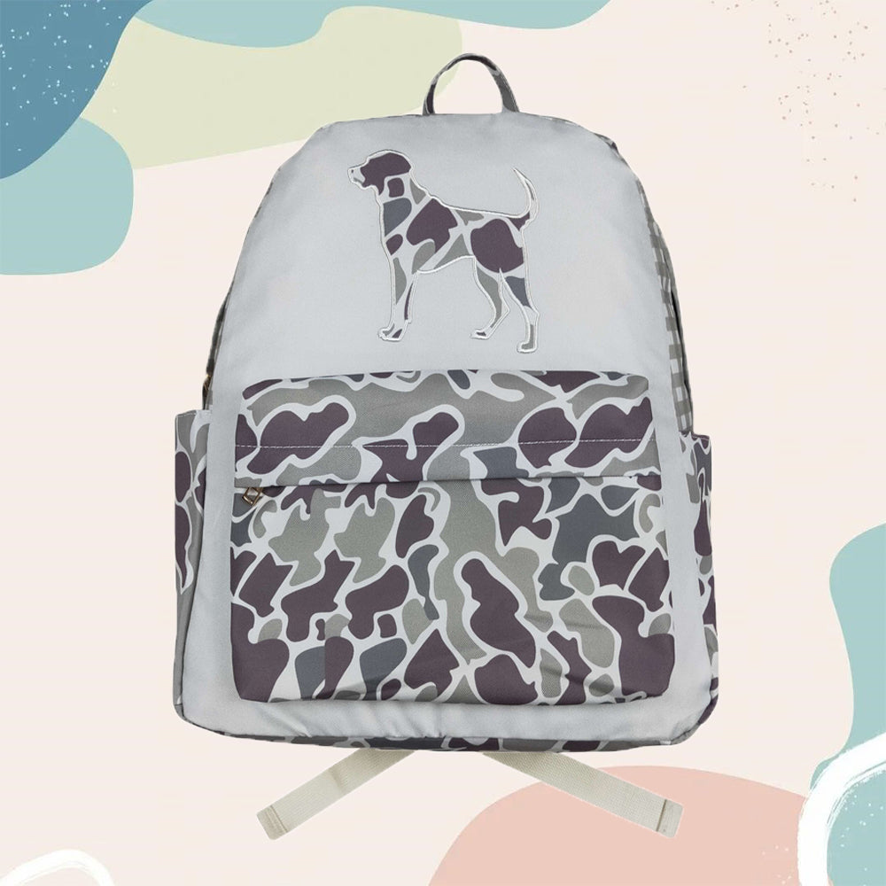 Kids Hunting  Dog Camo Backpack School Bag