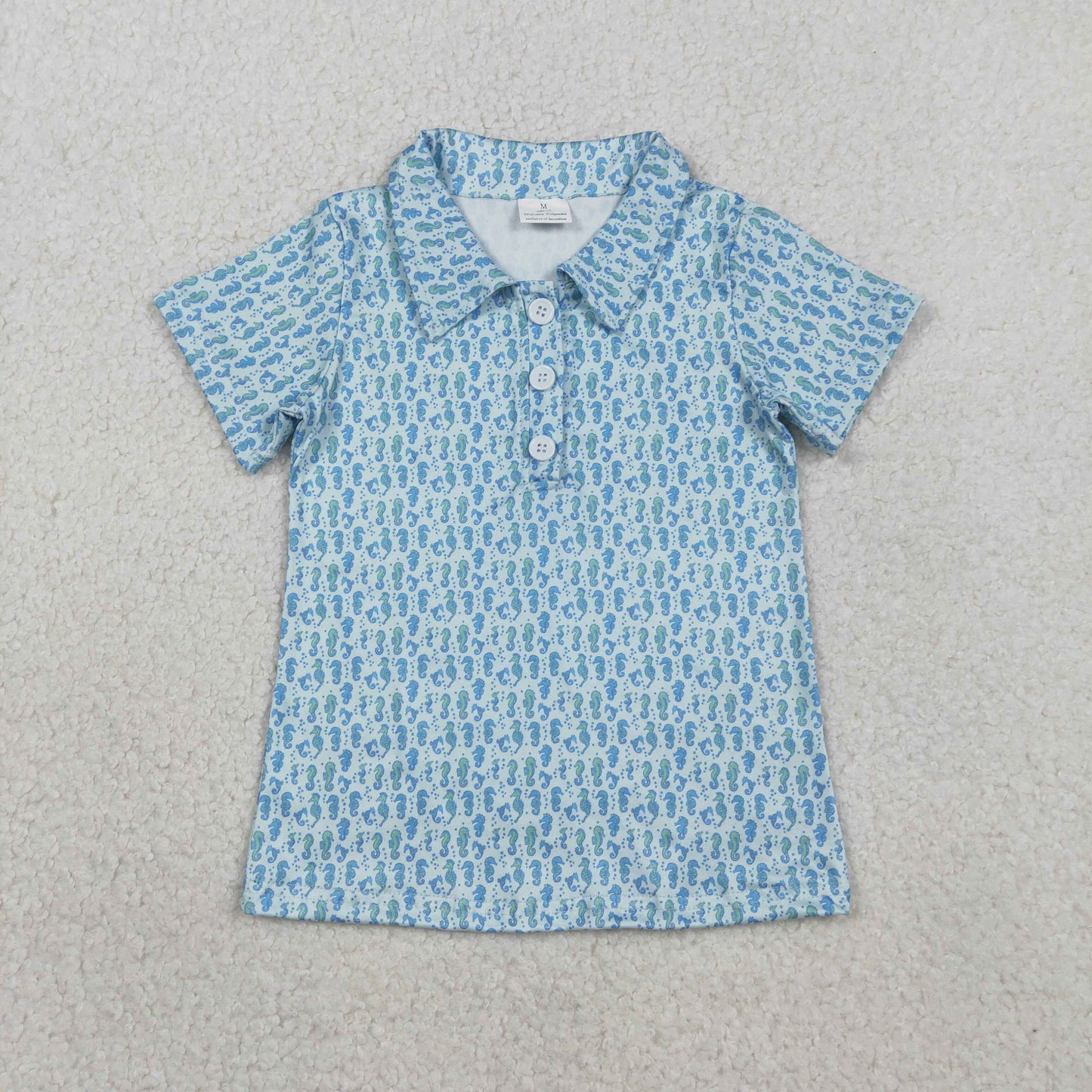 BT1113 Baby Boys Seahorse Short Sleeve Shirt Top