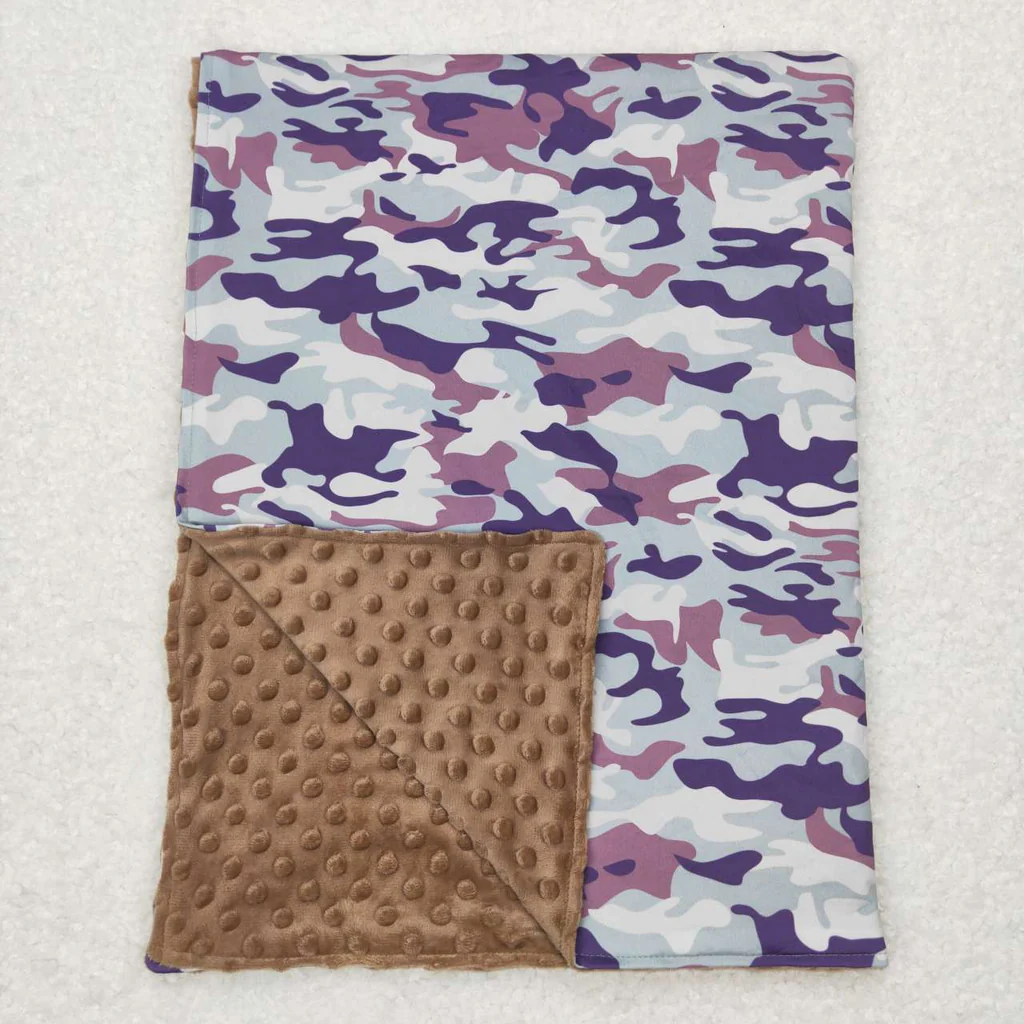 BL0076 Baby Boys Grey Camo Blanket