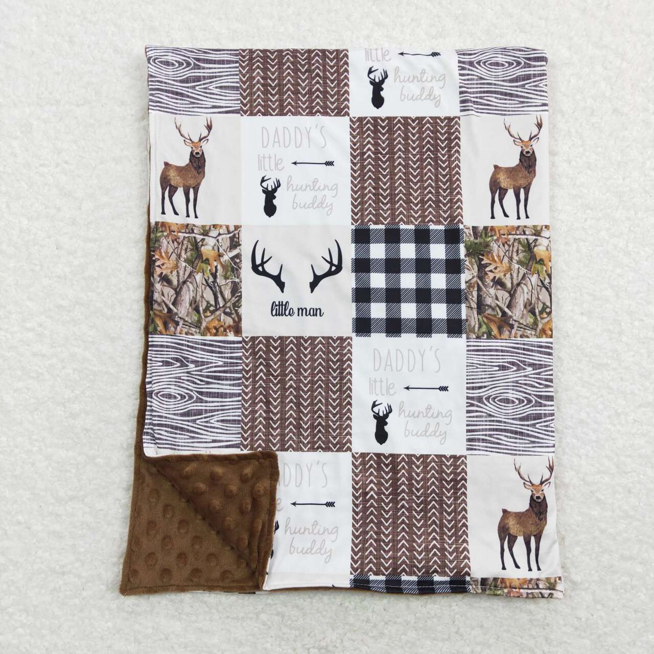 Sibling Baby Girls or Boys Hunting Season Camo Duck Deer Blanket