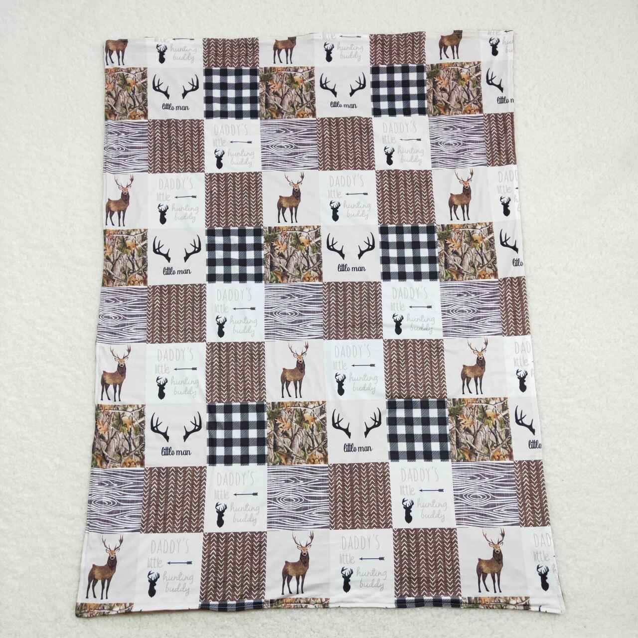 BL0104 USA Shop Baby Boys Hunting Little Buddy Minky Blankets