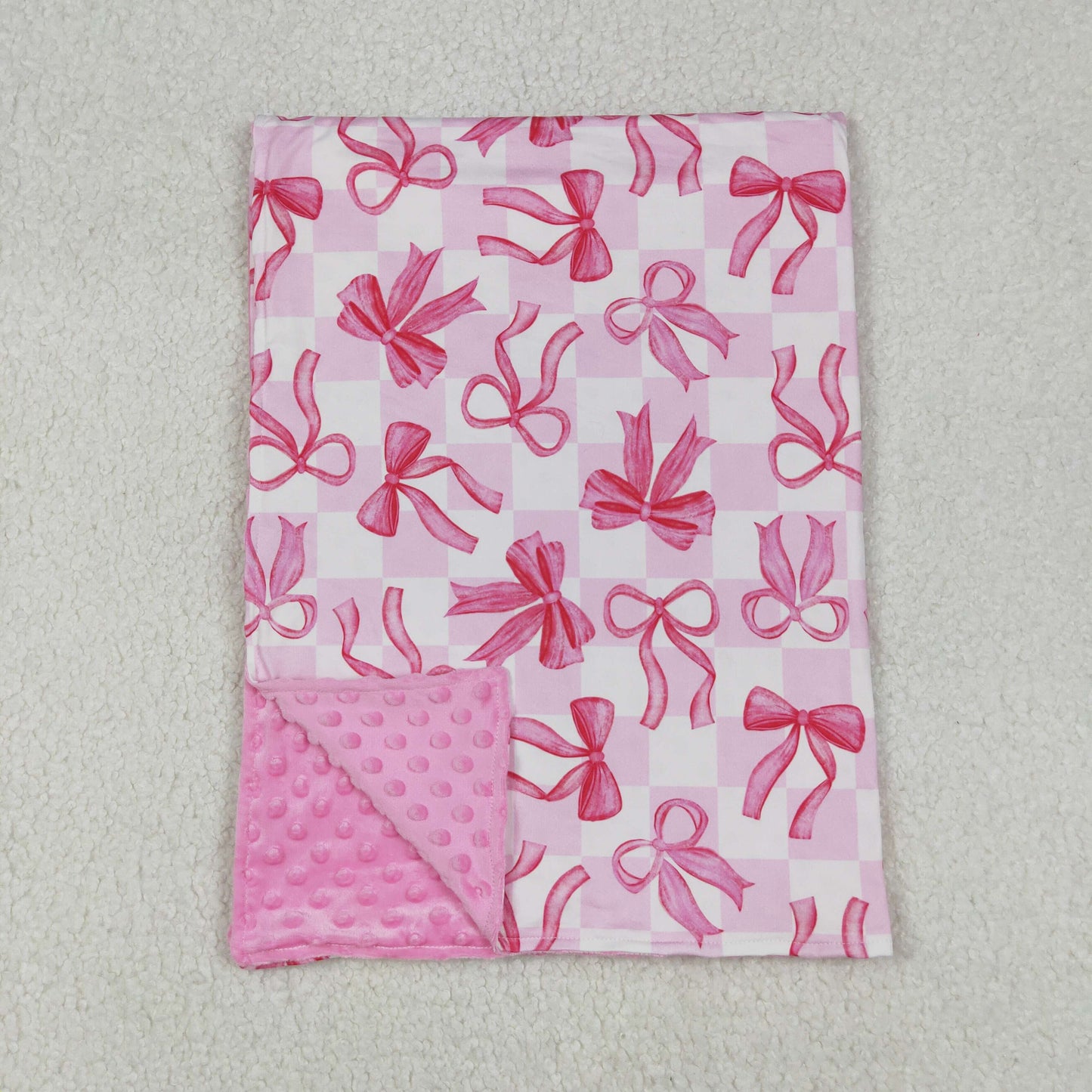 BL0206 Baby Girls Cute Pink Bows Blanket