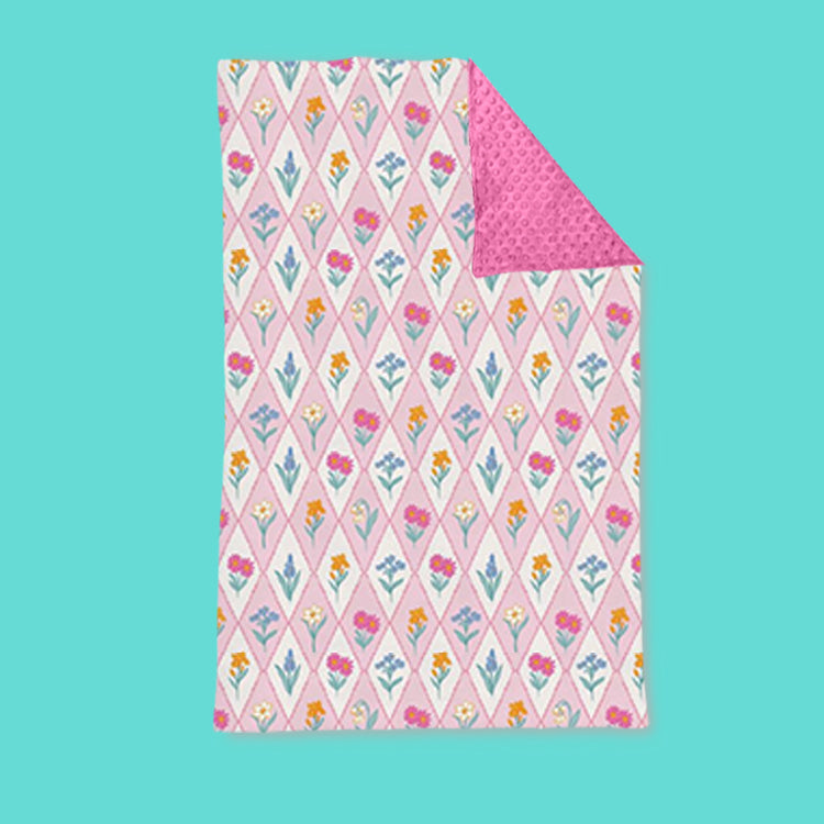 BL0233 Baby Girls Flowers Blanket Preorder