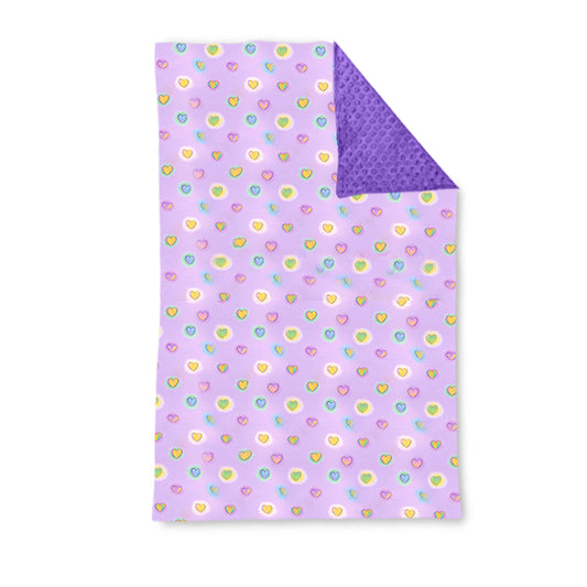 BL0235 Baby  Girls Heart in Purple Blanket Preorder