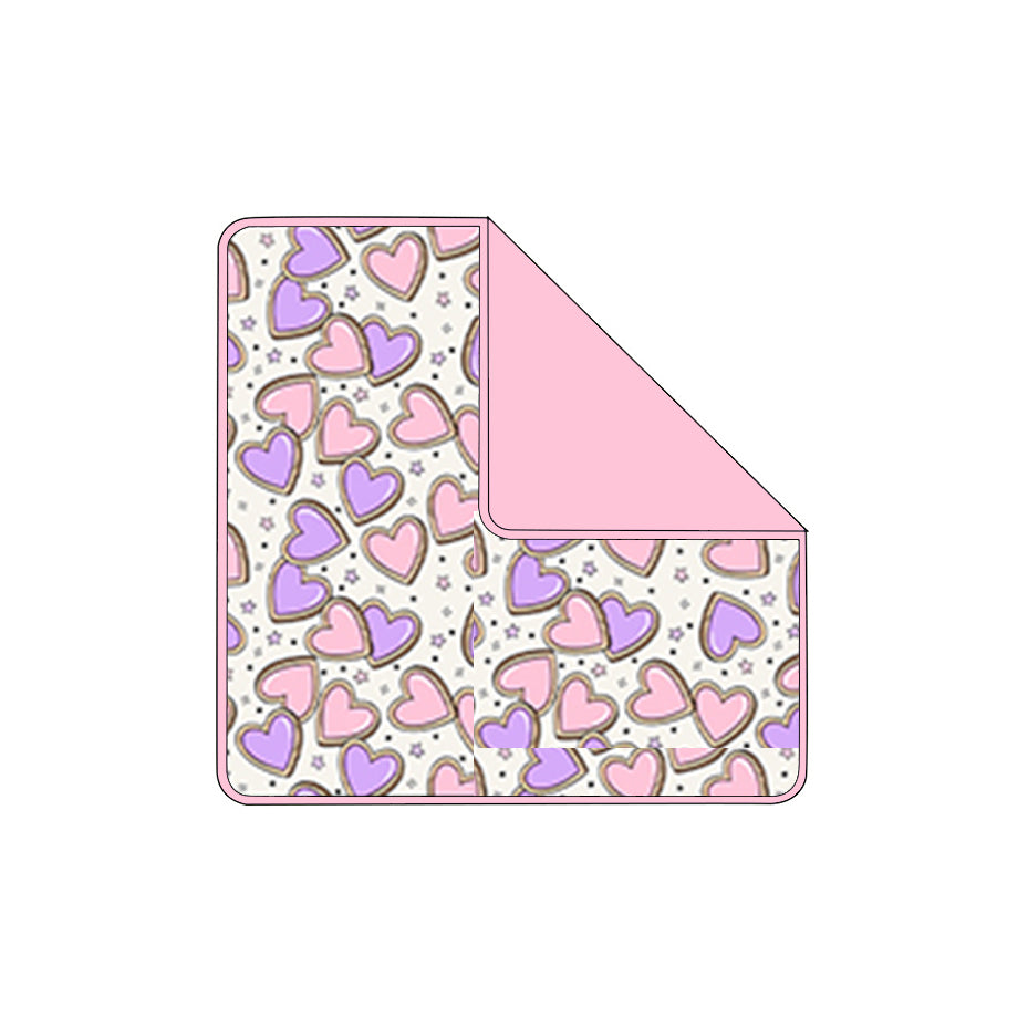 BL0240 Baby Violet Pink Heart Blanket Preorder