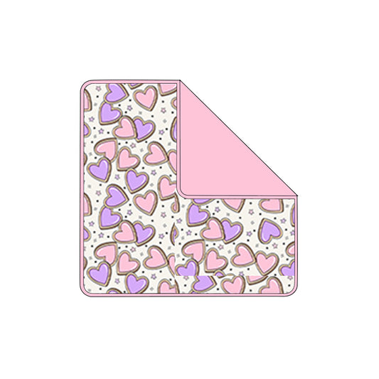 BL0240 Baby Violet Pink Heart Blanket Preorder