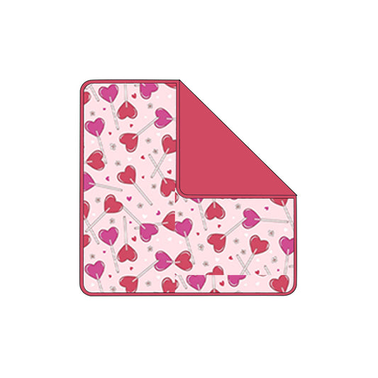 BL0242 Baby Violet Heart lollipop Pink Blanket Preorder