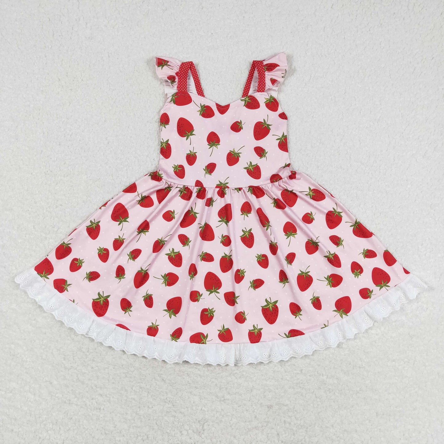 Baby Girls Summer Strawberry Flutter Sleeve Dress