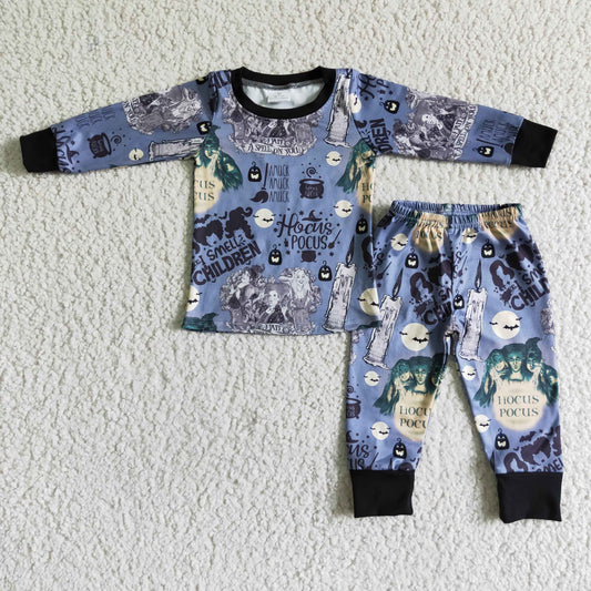 BLP0010 Baby Boys Halloween Witch Long Sleeve Pajama Set