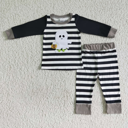 BLP0018 Baby Boys Halloween Ghost Long Sleeve Pajamas Set