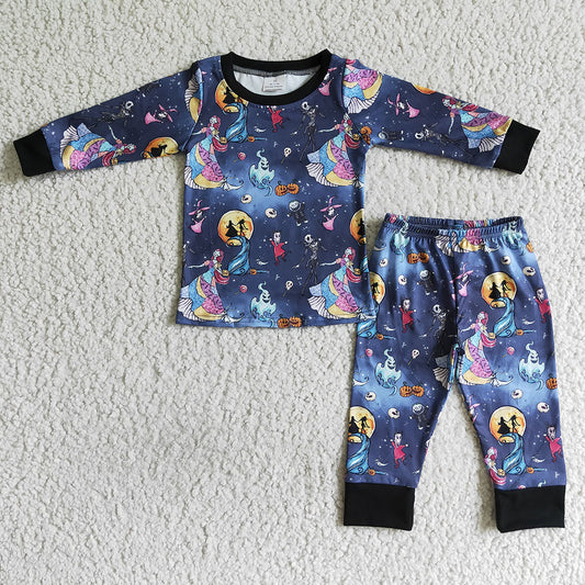 Halloween Kids Girls Pajamas Set