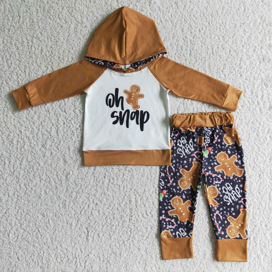 Oh Snap Baby Boys Christmas Hoodie Top Outfit