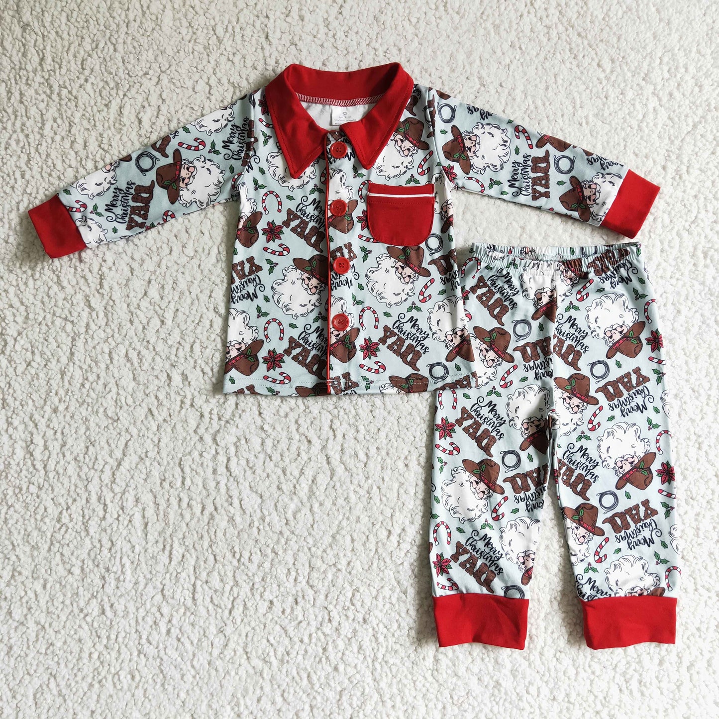 Baby Boys and Girls Western Merry Christmas Yall Pajama Set