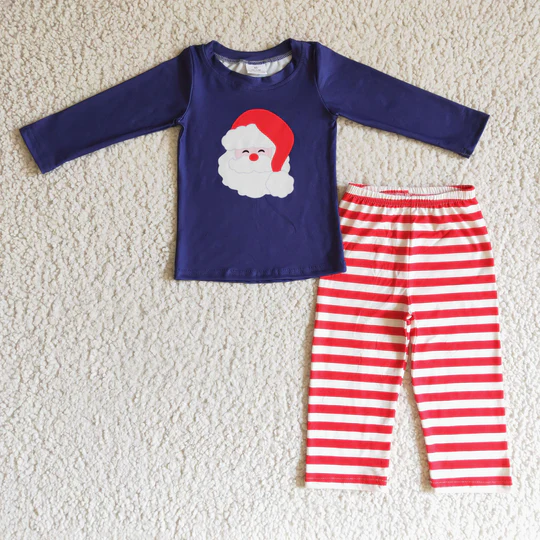 Baby Sibling Christmas Santa Red Striped Matching Clothes