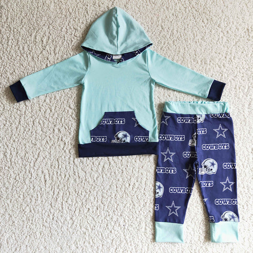 Baby Sport Team Cowboys Hoodie Top Pants Set